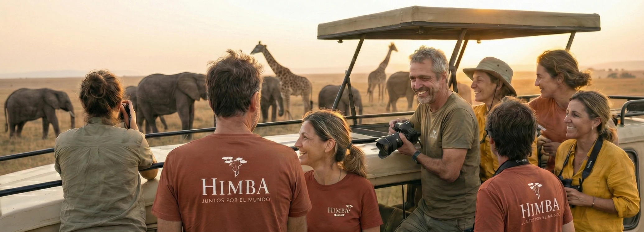 Viajeros de Himba Tours en un safari por África